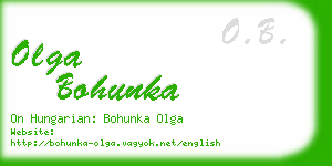 olga bohunka business card